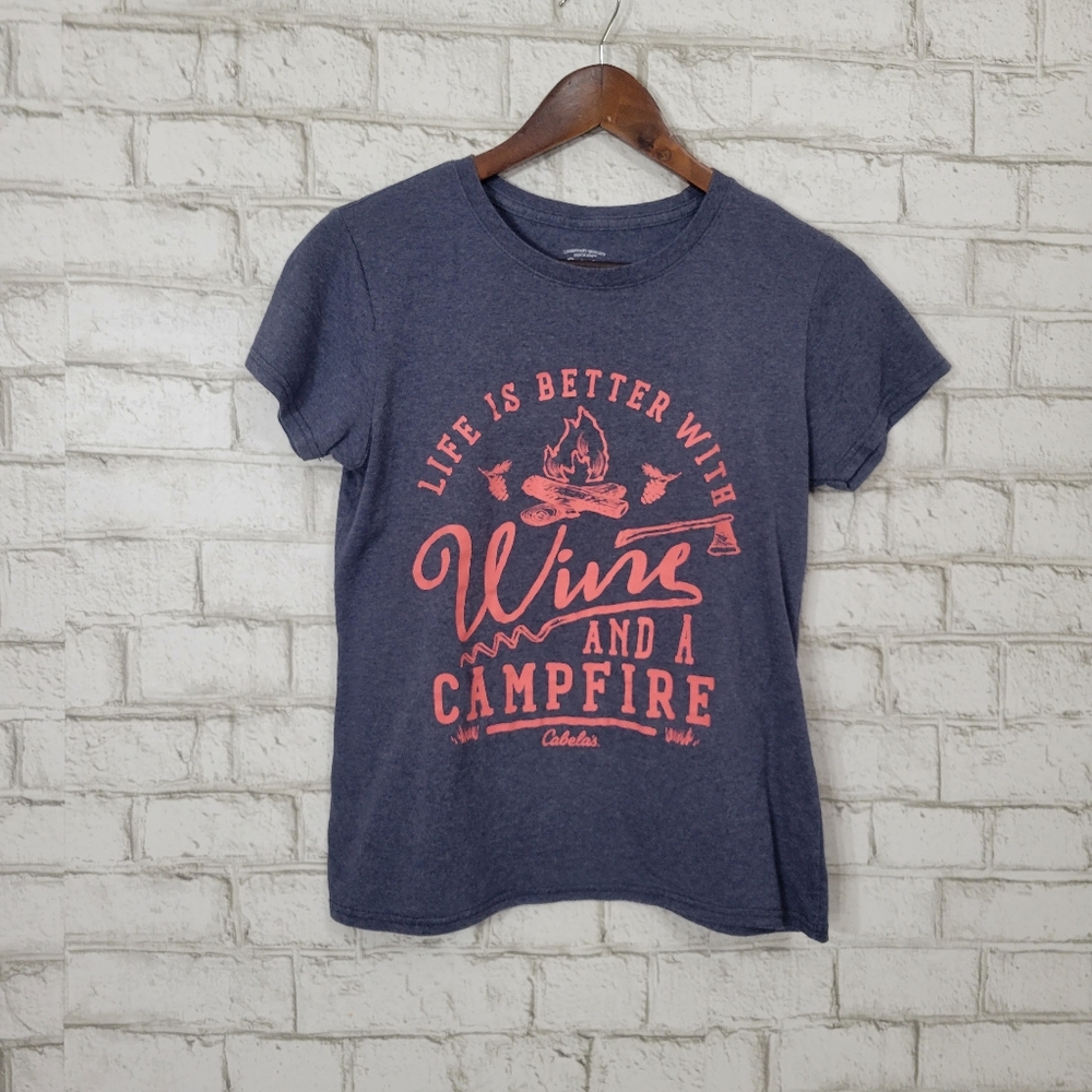 Cabela's "Wine‎ and Campfire" graphic tee